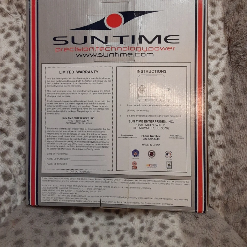 SunTime NASCAR Wall Clock